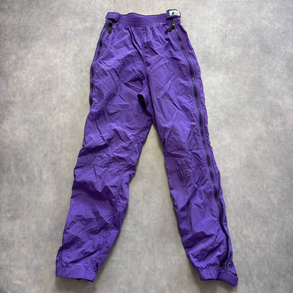 MEC‎ Vintage Full Zip Tech Pants Womens XS Purple 90s Gorpcore Nylon Hiking